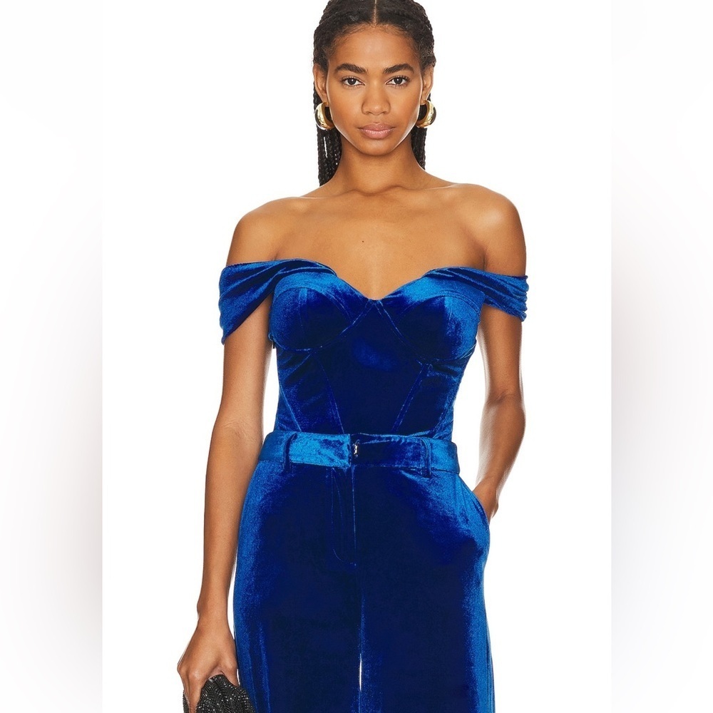 Line & Dot Revolve Du Jour Velvet Top in Sapphire Size X Small
